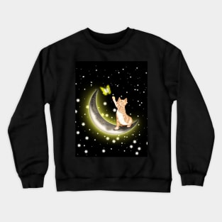 Space yellow cat Crewneck Sweatshirt